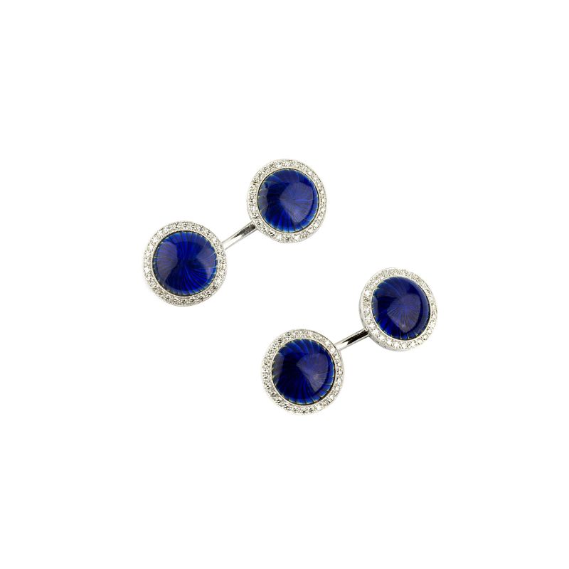 



DIAMOND ENAMELLED CUFFLINKS IN 18KT WHITE GOLD  - Auction JEWELS - Pandolfini Casa d'Aste