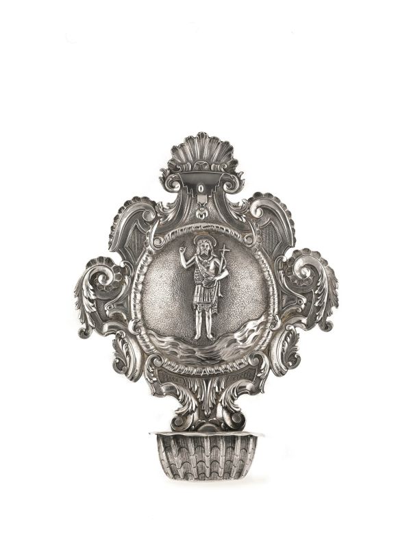 ACQUASANTIERA, GENOVA, SECOLO XIX  - Auction Italian and European Silver - Pandolfini Casa d'Aste