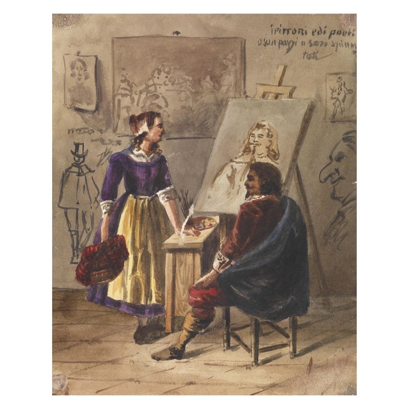 Artista italiano del sec. XIX  - Auction TIMED AUCTION | OLD MASTER AND 19TH CENTURY DRAWINGS AND PRINTS - Pandolfini Casa d'Aste