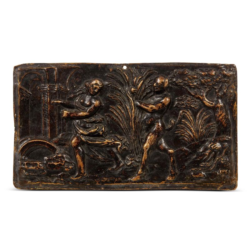 



Master of Ovid's Metamorphoses, Germany, first quarter 17th century, Pan and Syrinx, bronze   - Auction PLAQUETTES, MEDALS, AND SMALL BRONZE SCULPTURES FROM THE COLLECTION OF MARIO SCAGLIA AND OTHER PROVENANCES - Pandolfini Casa d'Aste