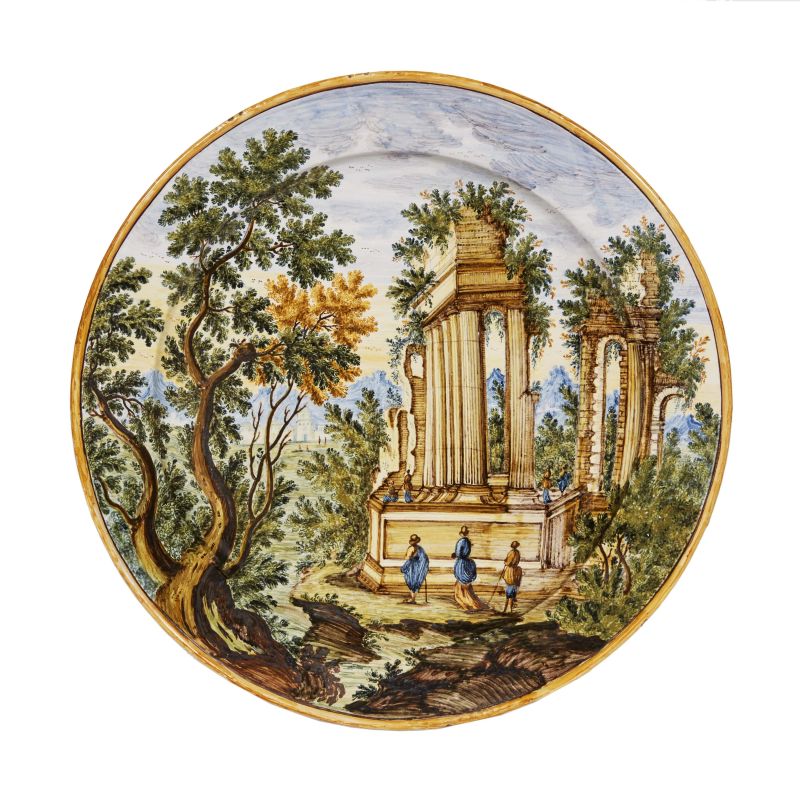 A LARGE DISH, CASTELLI DI ABRUZZO, 18TH CENTURY  - Auction MAJOLICA AND PORCELAIN FROM THE RENAISSANCE TO THE 19TH CENTURY - Pandolfini Casa d'Aste