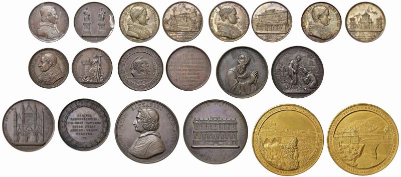 DIECI MEDAGLIE DELLO STATO PONTIFICIO  - Auction Collectible coins and medals. From the Middle Ages to the 20th century. - Pandolfini Casa d'Aste