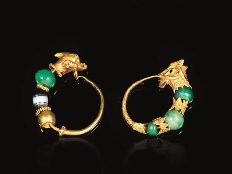 DUE ORECCHINI IN ORO  - Auction Antiquities - Pandolfini Casa d'Aste