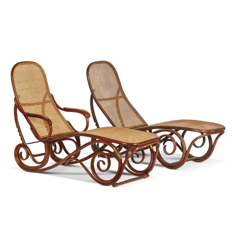 COPPIA DI CHAISES LONGUES, MANIFATTURA THONET, VIENNA, FINE SECOLO XIX  - Asta INTERNATIONAL FINE ART - Pandolfini Casa d'Aste