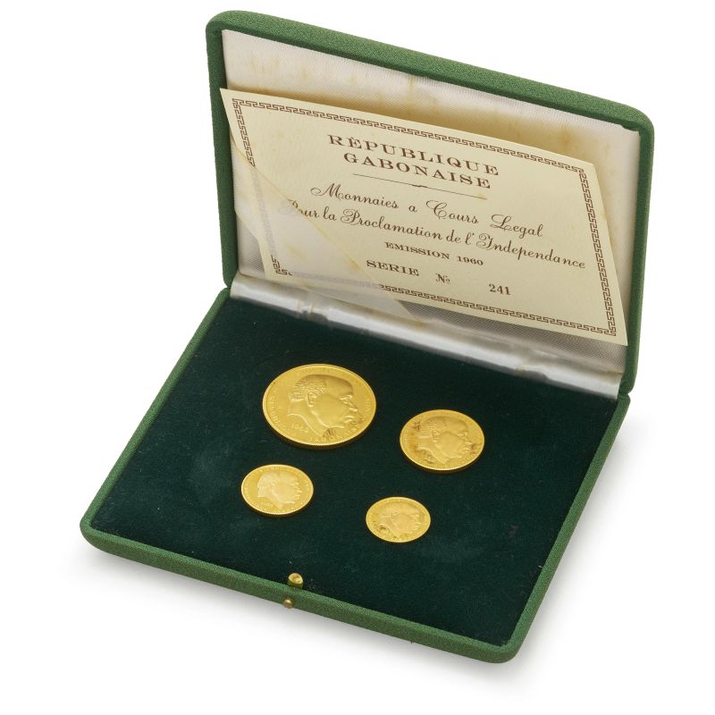 



Gabon &ndash; Repubblica (dal 1960) &ndash; Proof set 1960 (10, 25, 50 e 100 Francs)   - Auction NUMISMATICS - Pandolfini Casa d'Aste