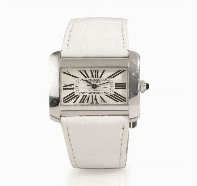 Orologio da polso Cartier Divan Automatic Ref. 2612, 2000 circa, in acciaio  - Auction Important Jewels and Watches - I - Pandolfini Casa d'Aste