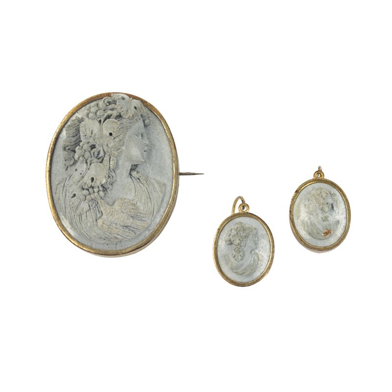 ANTIQUE LAVA STONE DEMI PARURE IN METAL  - Auction ARCADE |  JEWELS - Pandolfini Casa d'Aste