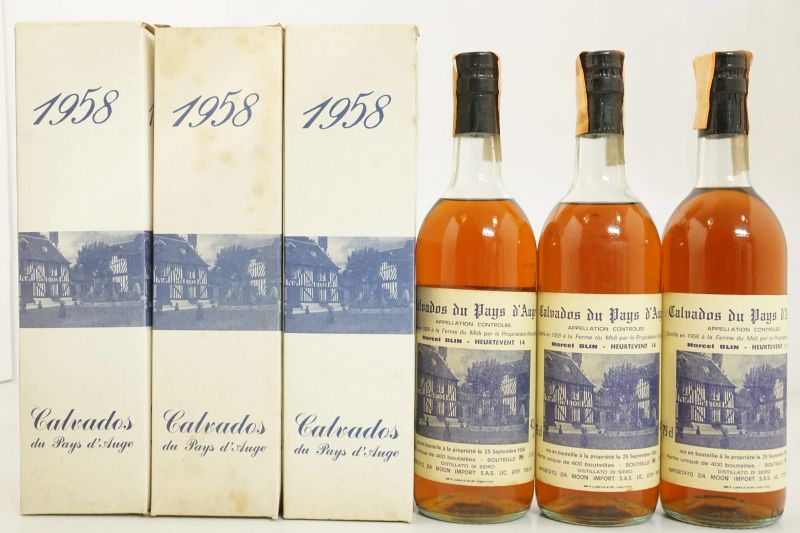      Calvados du Pays d'Auge Marcel Blin 1958   - Asta Vini Pregiati e Distillati da Collezione - Pandolfini Casa d'Aste