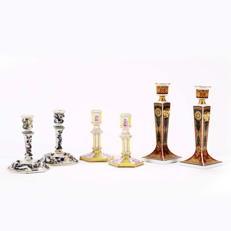 AN ASSORTMENT OF SIX CANDLESTICKS, 19TH-20TH CENTURY  - Auction ONLINE AUCTION | ARREDARE CON STILE. MOBILI E OGGETTI D'ARTE - Pandolfini Casa d'Aste