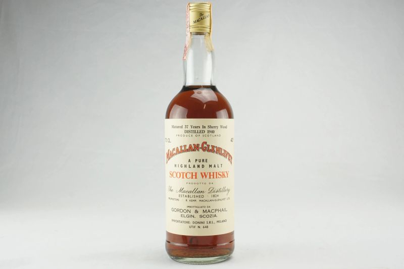 Macallan-Glenlivet 1940  - Asta Dal Rosso all'Oro - Whisky e Distillati da Collezione - Pandolfini Casa d'Aste