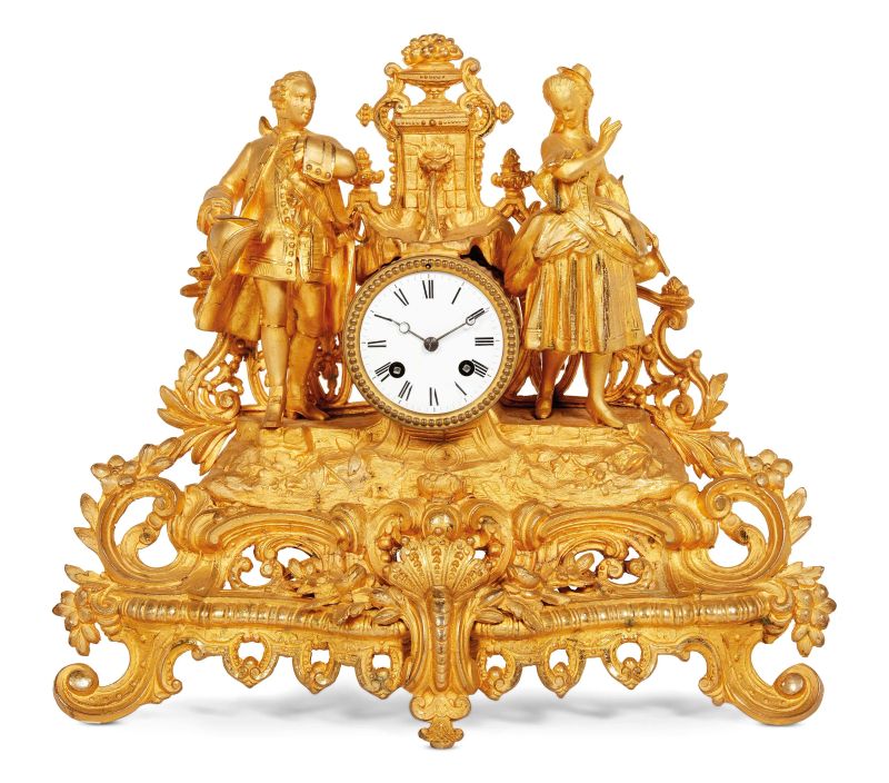      OROLOGIO DA CAMINO, FRANCIA, SECOLO XIX   - Auction Online Auction | Furniture, Works of Art and Paintings from Veneta propriety - Pandolfini Casa d'Aste