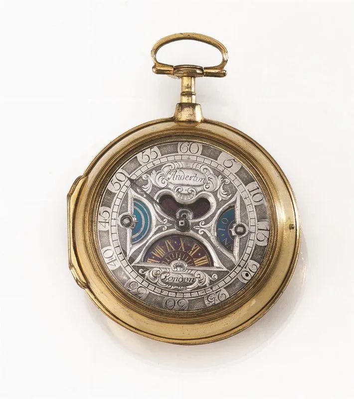 OROLOGIO DA TASCA, ROBERT ANDERTON, LONDRA 1685, IN OTTONE DORATO  - Auction Silver, jewels, watches and coins - Pandolfini Casa d'Aste