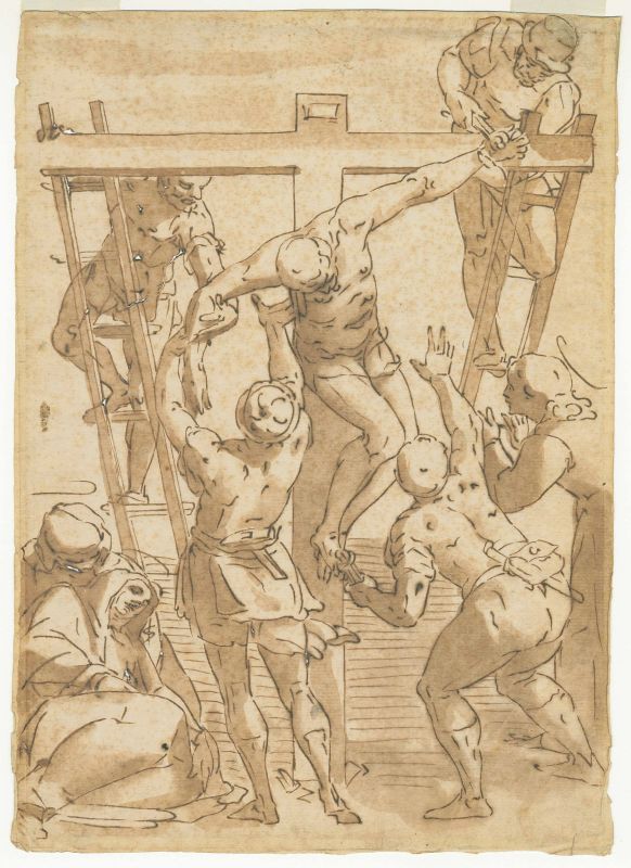 Scuola genovese, fine sec. XVI/inizio sec. XVII  - Auction Works on paper: 15th to 19th century drawings, paintings and prints - Pandolfini Casa d'Aste