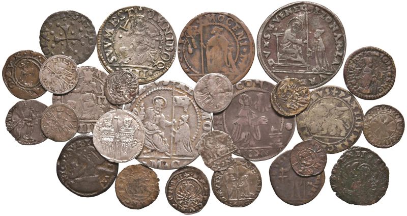      VENEZIA E DOMINIO. VENTISEI MONETE DI VARI METALLI   - Auction COINS AND MEDALS FROM ITALIAN MINTS, THE HOUSE OF SAVOY AND AN IMPORTANT COLLECTION OF OSELLE FROM MURANO AND VENICE - Pandolfini Casa d'Aste