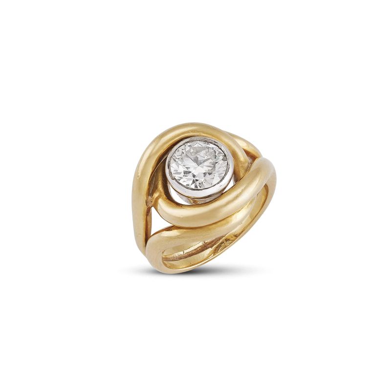 DIAMOND RING IN 18KT TWO TONE GOLD  - Auction JEWELS - Pandolfini Casa d'Aste