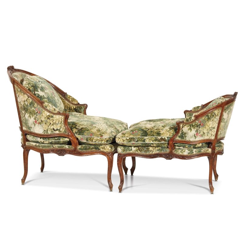 A FRENCH CHAISE LONGUE, 18TH CENTURY  - Auction INTERNATIONAL FINE ART AND AN IMPORTANT COLLECTION OF PENDULES “AU BON SAUVAGE” - Pandolfini Casa d'Aste