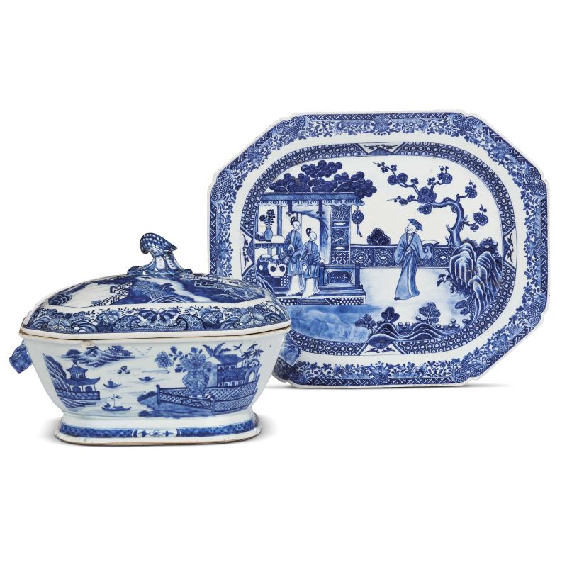 A TUREEN WITH PLATE, CHINA, QING DYNASTY, 18TH CENTURY  - Auction Asian Art - Pandolfini Casa d'Aste