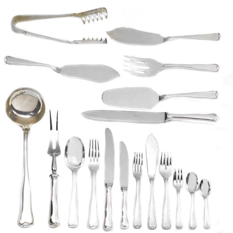 A SILVER CUTLERY SERVICE, ALESSANDRIA, 20TH CENTURY, MARK OF CESA  - Auction TIME AUCTION| SILVER - Pandolfini Casa d'Aste