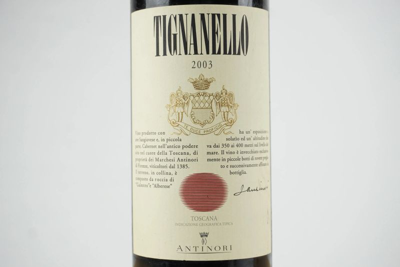      Tignanello Antinori 2003   - Asta ASTA A TEMPO | Smart Wine & Spirits - Pandolfini Casa d'Aste
