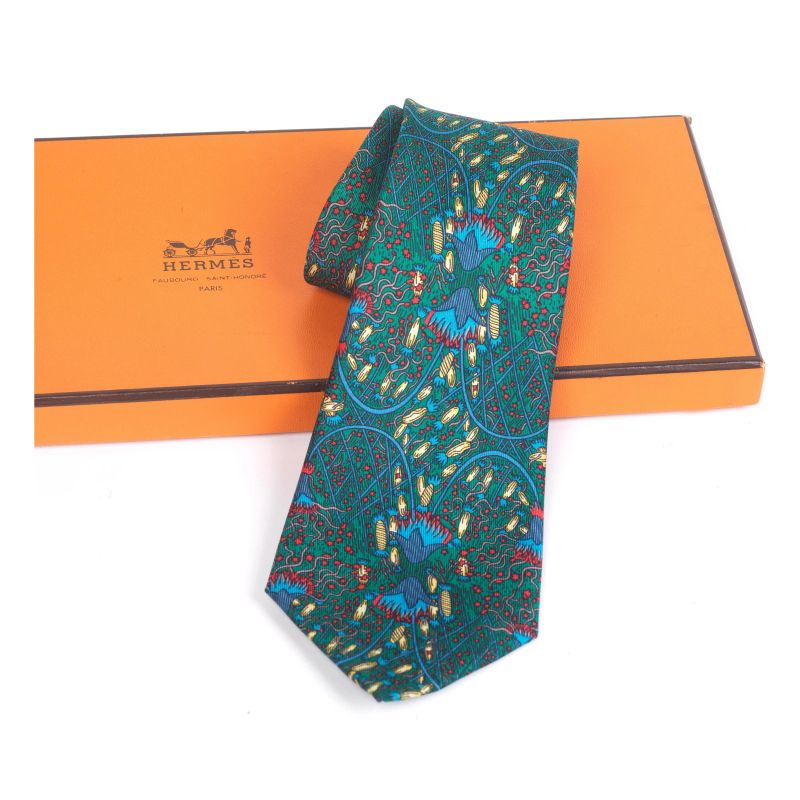 HERMES SILK TIE &quot;L'ANNEE FEU D'ARTIFICE&quot;  - Auction VINTAGE FASHION: HERMES, LOUIS VUITTON AND OTHER GREAT MAISON BAGS AND ACCESSORIES - Pandolfini Casa d'Aste