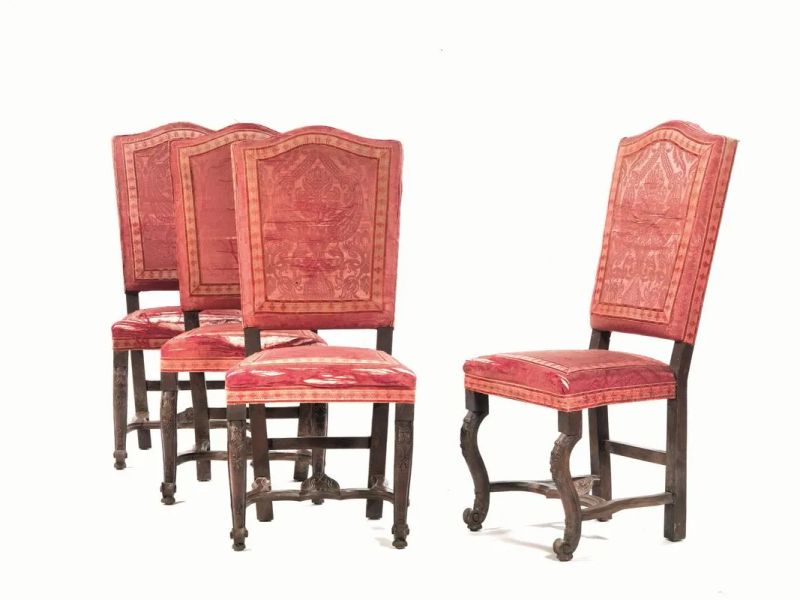 QUATTRO SEDIE, LOMBARDIA, FINE SECOLO XVII  - Auction Important Furniture and Works of Art - Pandolfini Casa d'Aste