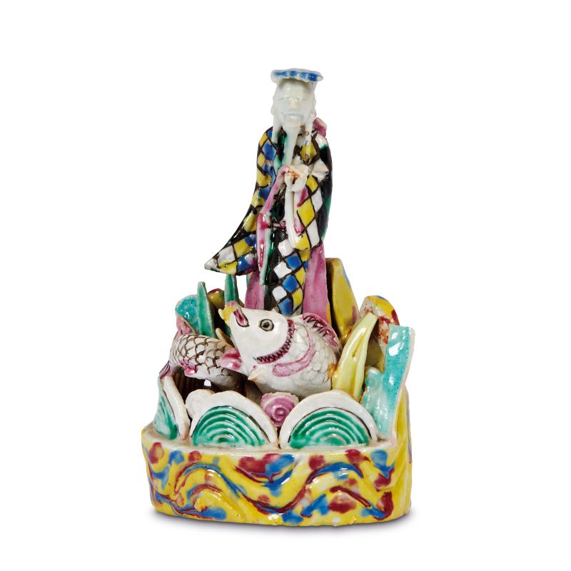 



FIGURA DI SAGGIO CON PESCI, CINA, DINASTIA QING, SEC. XIX  - Asta Arte Orientale | 东方艺术 - Pandolfini Casa d'Aste