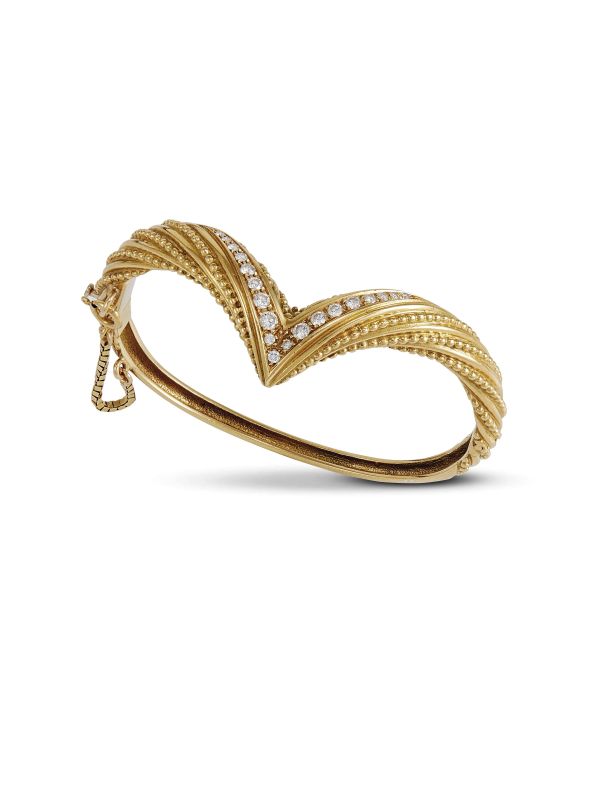 BRACCIALE IN ORO GIALLO E DIAMANTI                                          - Auction FINE JEWELS - Pandolfini Casa d'Aste